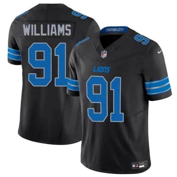 Men & Women & Youth Detroit Lions #91 Tyleik Williams Black 2025 Draft F.U.S.E. Vapor Limited Stitched Jersey->detroit lions->NFL Jersey