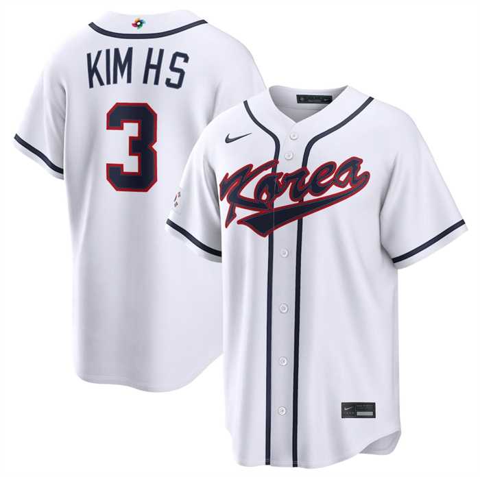 Mens Korea Baseball #3 Hyeseong Kim White 2026 World Baseball Classic Home Stadium Stitched Jersey->2026 world baseball classic->MLB Jersey