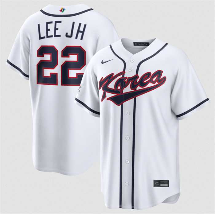 Mens Korea Baseball #22 Jung Hoo Lee White 2026 World Baseball Classic Home Stadium Stitched Jersey->2026 world baseball classic->MLB Jersey