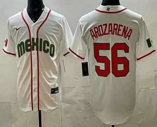 Mens Mexico #56 Randy Arozarena White 2026 World Baseball Classic Cool Base Jersey->2026 world baseball classic->MLB Jersey