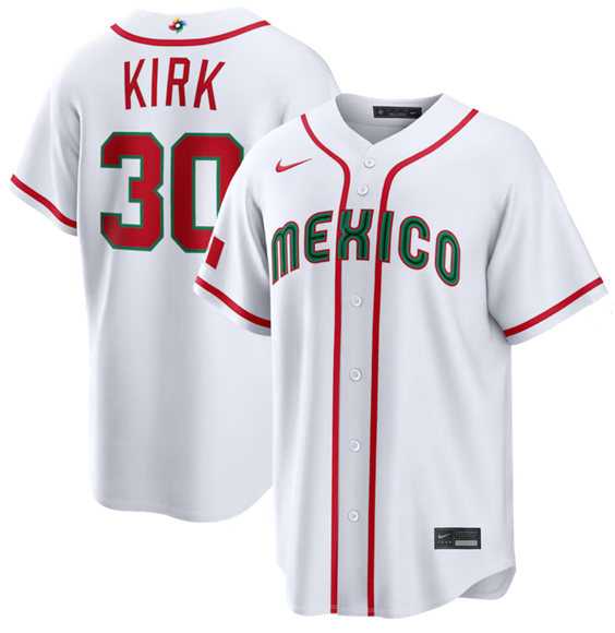 Mens Mexico Baseball #30 Alejandro Kirk White 2026 World Baseball Classic Home Stadium Stitched Jersey->2026 world baseball classic->MLB Jersey