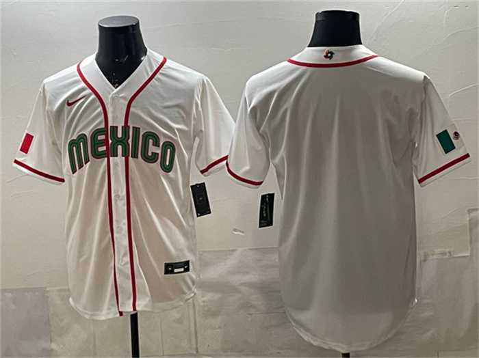 Mens Mexico Baseball Blank White 2026 World Baseball Classic Home Stadium Stitched Jersey->2026 world baseball classic->MLB Jersey
