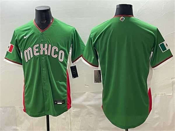 Mens Mexico Baseball Blank Green 2026 World Baseball Classic Home Stadium Stitched Jersey->2026 world baseball classic->MLB Jersey
