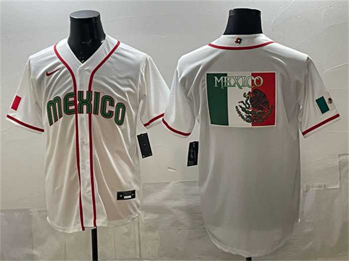 Mens Mexico Baseball Team Big Logo White 2026 World Baseball Classic Home Stadium Stitched Jersey->2026 world baseball classic->MLB Jersey