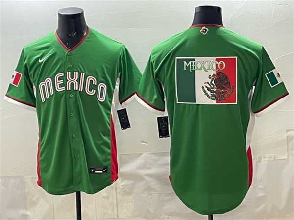 Mens Mexico Baseball Team Big Logo Green 2026 World Baseball Classic Home Stadium Stitched Jersey->2026 world baseball classic->MLB Jersey