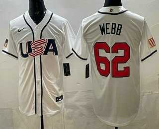 Mens USA #62 Logan Webb White 2026 World Baseball Classic Cool Base Jersey->2026 world baseball classic->MLB Jersey
