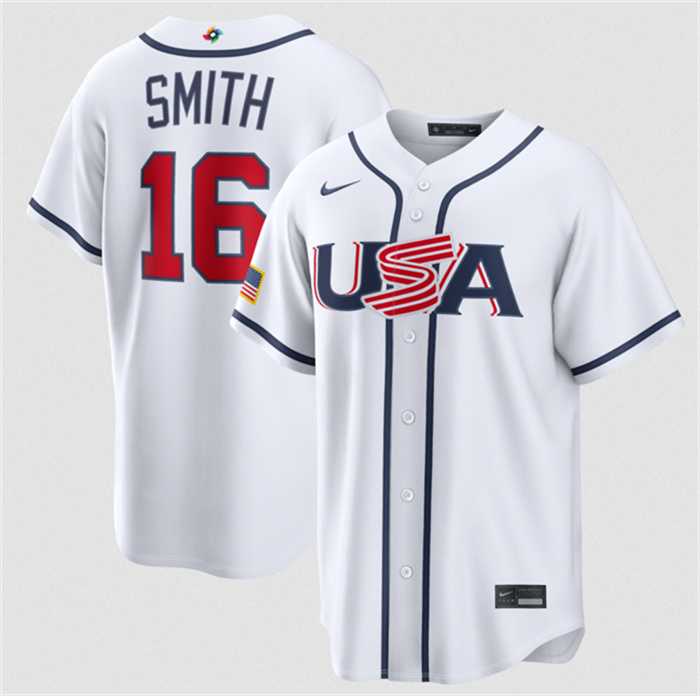 Mens USA Baseball #16 Will Smith White 2026 World Baseball Classic Home Stadium Stitched Jersey->2026 world baseball classic->MLB Jersey