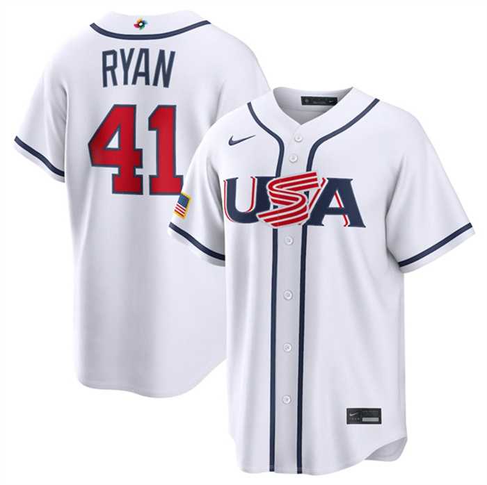Mens USA Baseball #41 Joe Ryan White 2026 World Baseball Classic Home Stadium Stitched Jersey->2026 world baseball classic->MLB Jersey