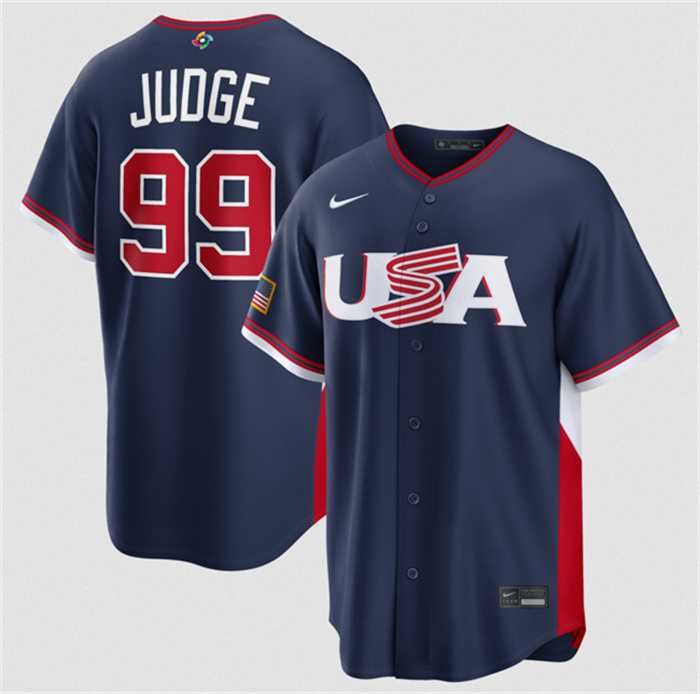Mens USA Baseball #99 Aaron Judge Navy 2026 World Baseball Classic Road Stadium Stitched Jersey->2026 world baseball classic->MLB Jersey