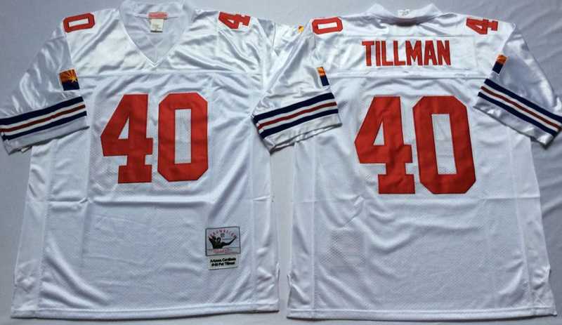 Men%27s Arizona Cardinals #40 Pat Tillman White Throwback Stitched Football Jersey->washington commanders->NFL Jersey