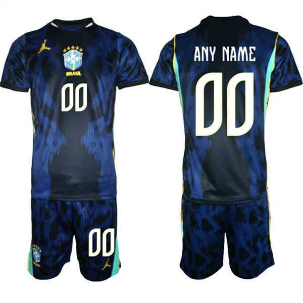 Mens Brazil national football team Custom Navy 2026 Away Soccer Jersey Suit->->Custom Jersey