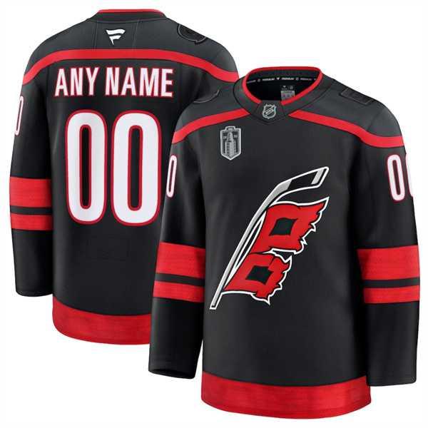 Mens Carolina Hurricanes Active Player Custom Black 2026 Stanley Cup Final Home Premium Hockey Stitched Jersey->customized nhl jersey->Custom Jersey