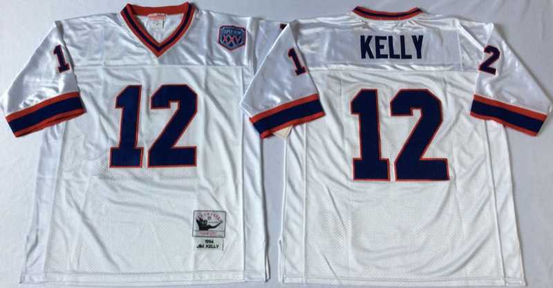 Men%27s Buffalo Bills #12 Jim Kelly White Throwback Stitched Football Jersey->baltimore ravens->NFL Jersey