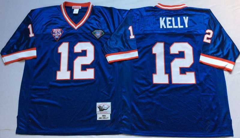 Men%27s Buffalo Bills #12 Jim Kelly Blue Throwback Stitched Football Jersey->baltimore ravens->NFL Jersey