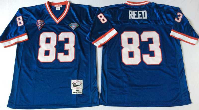 Men%27s Buffalo Bills #83 Andre Reed Blue Throwback Stitched Football Jersey->chicago bears->NFL Jersey