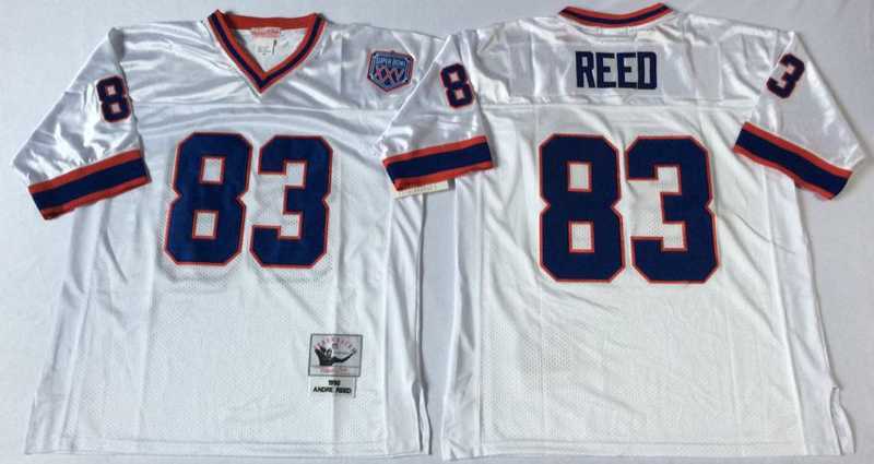 Men%27s Buffalo Bills #83 Andre Reed White Throwback Stitched Football Jersey->chicago bears->NFL Jersey