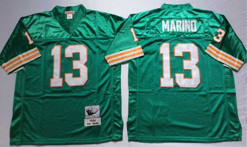 Mens Miami Dolphins #13 Dan Marino Aqua Throwback Stitched Football Jersey->miami dolphins->NFL Jersey