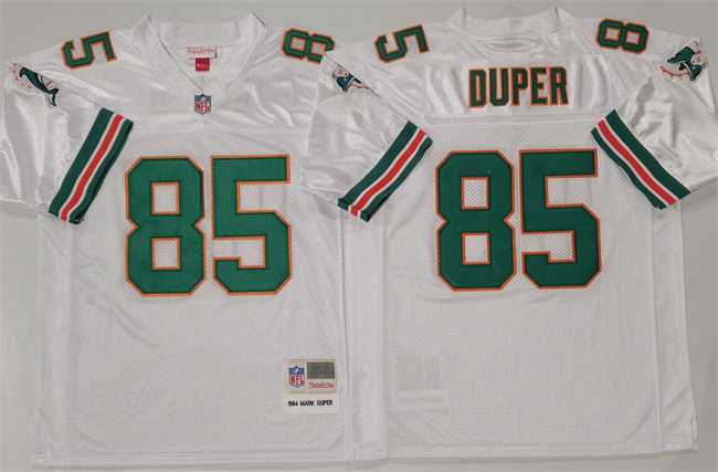 Mens Miami Dolphins #85 Mark Duper White Throwback Stitched Football Jersey->miami dolphins->NFL Jersey