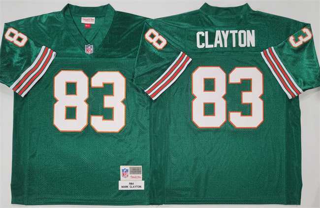 Mens Miami Dolphins #83 Mark Clayton Aqua Throwback Stitched Football Jersey->miami dolphins->NFL Jersey