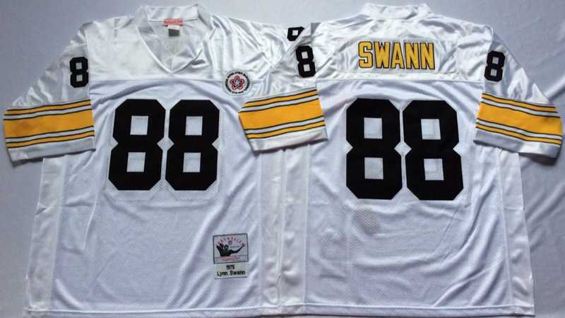 Men%27s Pittsburgh Steelers #88 Lynn Swann White Throwback Stitched Football Jersey->pittsburgh steelers->NFL Jersey