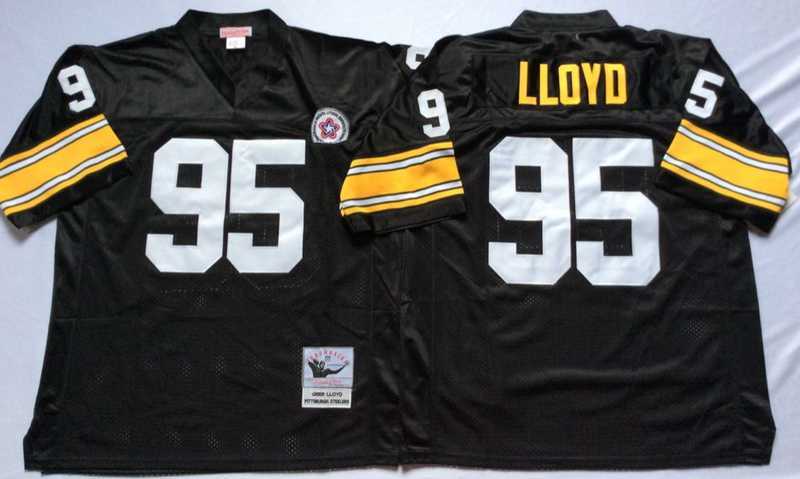 Men%27s Pittsburgh Steelers #95 Greg Lloyd Black Throwback Stitched Football Jersey->las vegas raiders->NFL Jersey