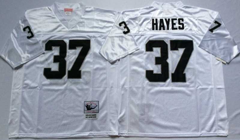 Mens Raiders #37 Lester Hayes White Throwback Stitched Football Jersey->las vegas raiders->NFL Jersey
