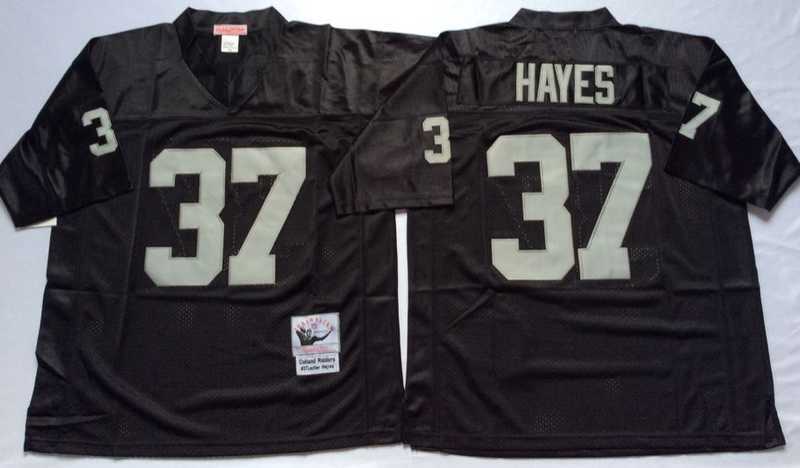 Mens Raiders #37 Lester Hayes Black Throwback Stitched Football Jersey->las vegas raiders->NFL Jersey