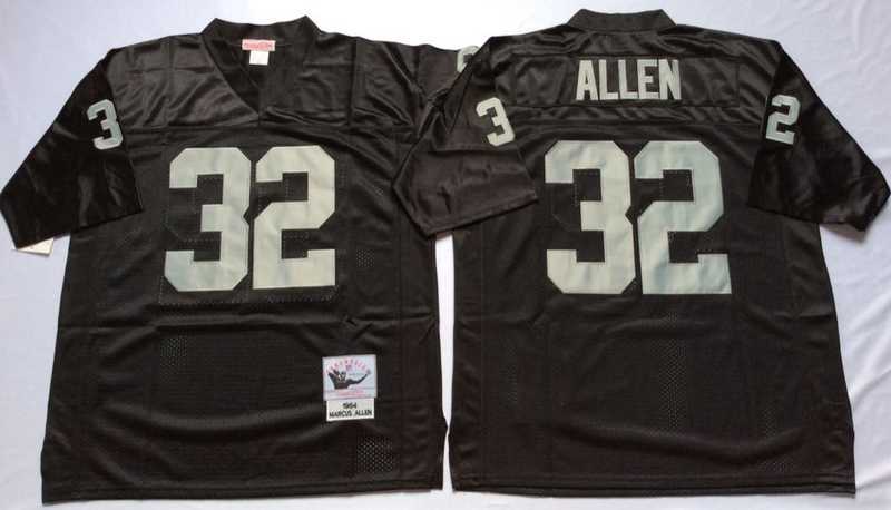 Men%27s Raiders #32 Marcus Allen Black Throwback Stitched Football Jersey->las vegas raiders->NFL Jersey