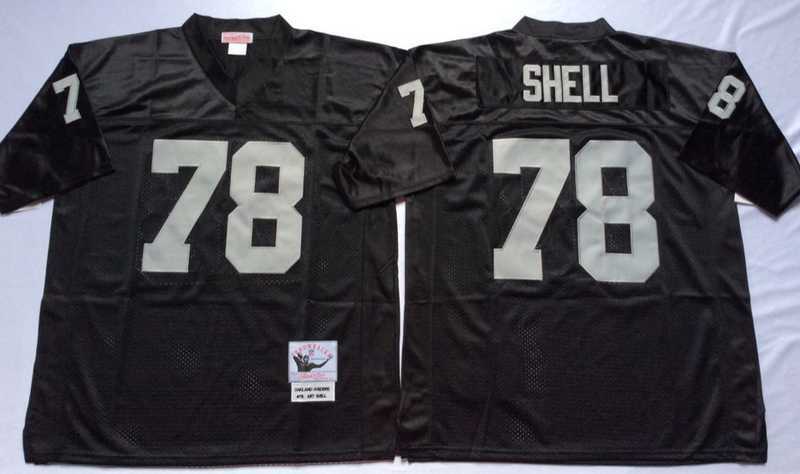 Mens Raiders #78 Art Shell Black Throwback Stitched Football Jersey->las vegas raiders->NFL Jersey
