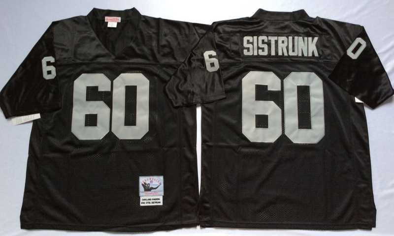 Mens Raiders #60 Otis Sistrunk Black Throwback Stitched Football Jersey->las vegas raiders->NFL Jersey