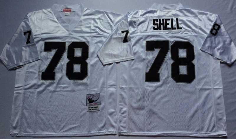 Mens Raiders #78 Art Shell White Throwback Stitched Football Jersey->las vegas raiders->NFL Jersey