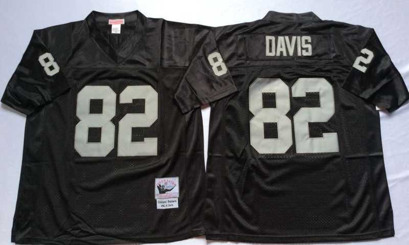 Mens Raiders #82 Al Davis Black Throwback Stitched Football Jersey->las vegas raiders->NFL Jersey