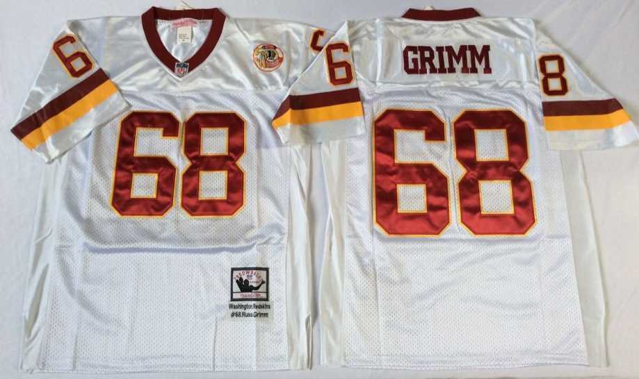 Men%27s Redskins #68 Russ Grimm White Throwback Stitched Football Jersey->washington redskins->NFL Jersey