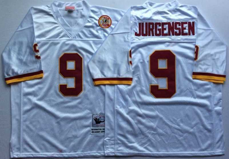 Men%27s Redskins #9 Sonny Jurgensen White Throwback Stitched Football Jersey->los angeles rams->NFL Jersey