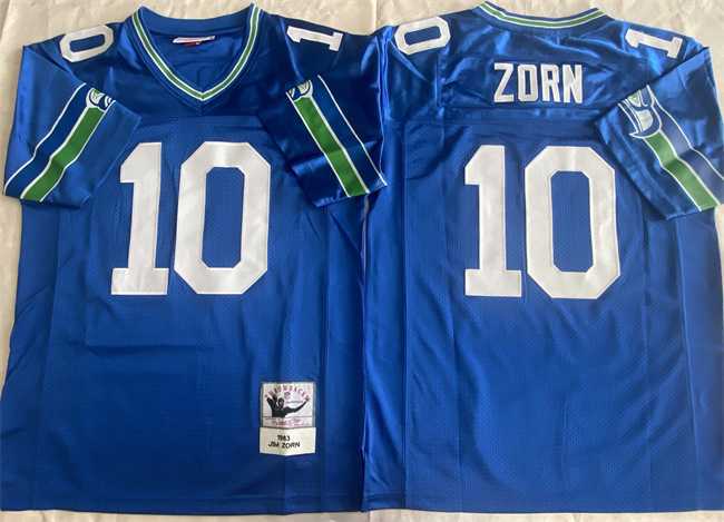 Men%27s Seattle Seahawks #10 Jim Zorn Royal Throwback Stitched Football Jersey->seattle seahawks->NFL Jersey
