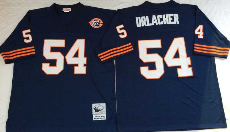 Mens Chicago Bears #54 Brian Urlacher Navy Throwback Stitched Football Jersey->chicago bears->NFL Jersey