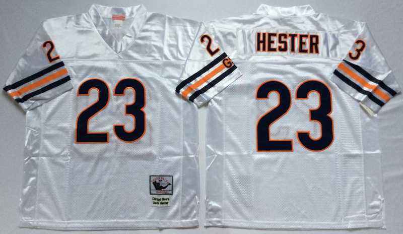 Mens Chicago Bears #23 Devin Hester White Throwback Stitched Football Jersey->chicago bears->NFL Jersey