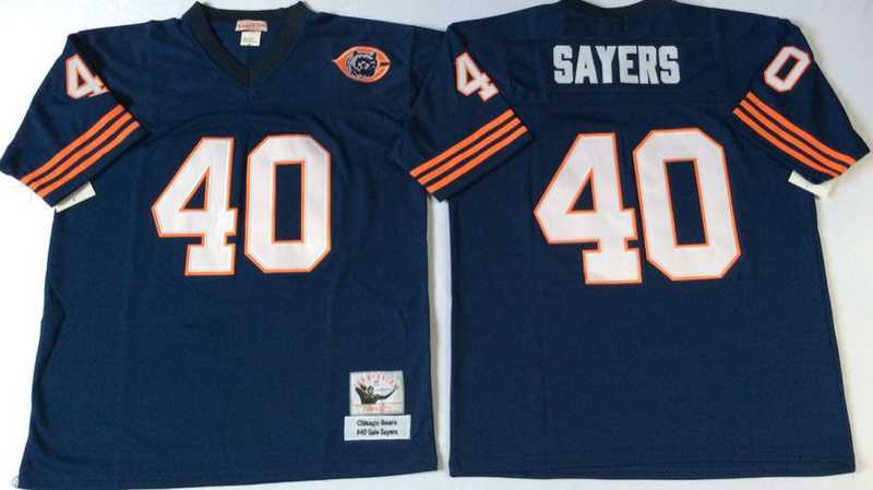 Mens Chicago Bears #40 Gale Sayers Navy Throwback Stitched Football Jersey->chicago bears->NFL Jersey