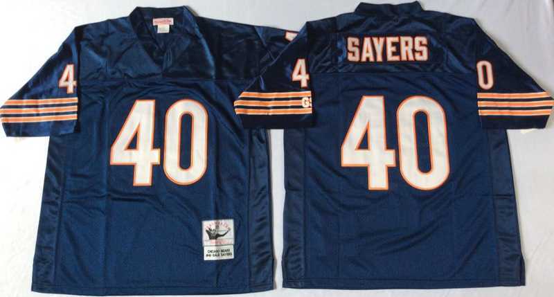 Mens Chicago Bears #40 Gale Sayers Navy 1985 Throwback Jersey->chicago bears->NFL Jersey