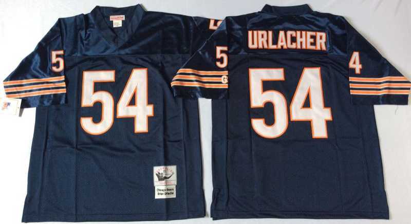Mens Chicago Bears #54 Brian Urlacher Navy 1985 Throwback Jersey->chicago bears->NFL Jersey