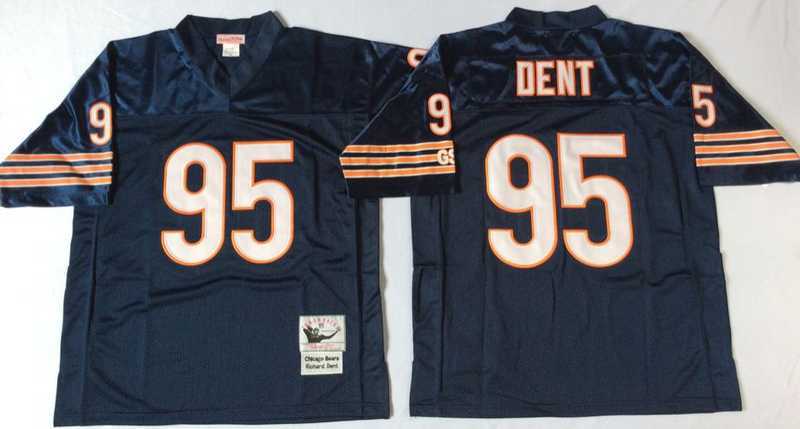 Mens Chicago Bears #95 Richard Dent Navy Throwback Stitched Football Jersey->chicago bears->NFL Jersey
