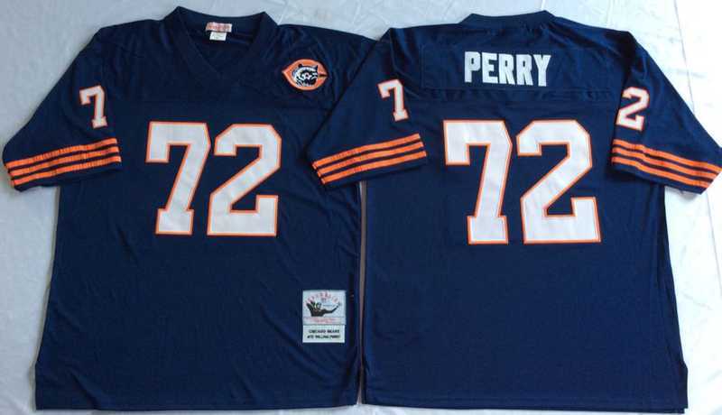 Mens Chicago Bears #72 William Perry Navy Throwback Stitched Football Jersey->chicago bears->NFL Jersey