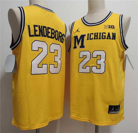 Mens Michigan Wolverines #23 Yaxel Lendeborg Yellow 2026 Vapor Limited Stitched Jersey->michigan wolverines->NCAA Jersey