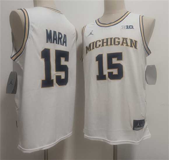 Mens Michigan Wolverines #15 Aday Mara White 2026 Vapor Limited Stitched Jersey->michigan wolverines->NCAA Jersey