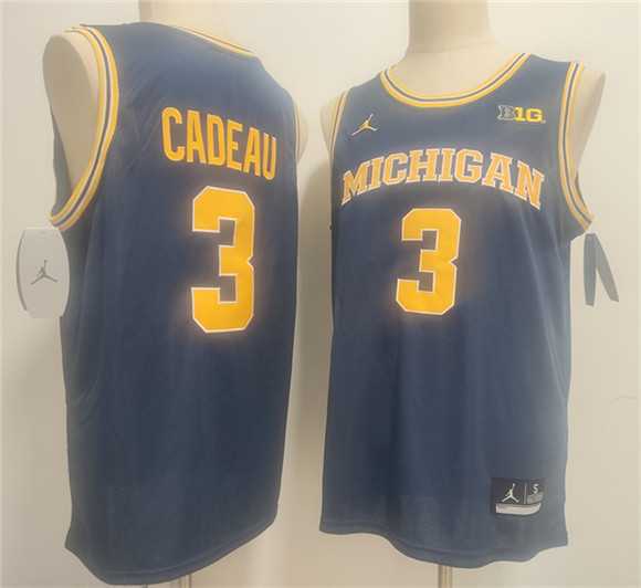 Mens Michigan Wolverines #3 Elliot Cadeau Navy 2026 Vapor Limited Stitched Jersey->michigan wolverines->NCAA Jersey