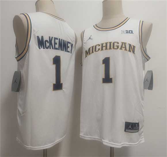 Mens Michigan Wolverines #1 Trey McKenney White 2026 Vapor Limited Stitched Jersey->michigan wolverines->NCAA Jersey