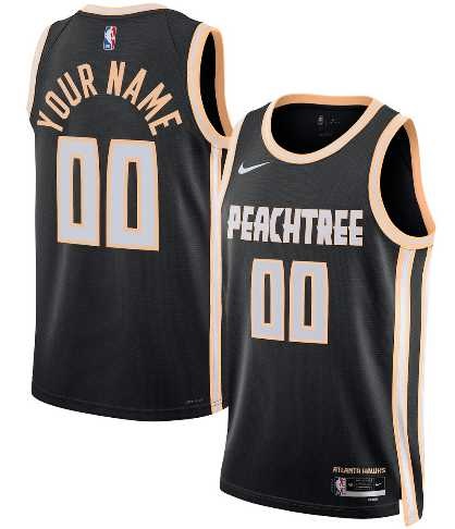 Mens Atlanta Hawks Active Player Custom Black 2025-26 City Edition Swingman Stitched Jersey->customized nba jersey->Custom Jersey