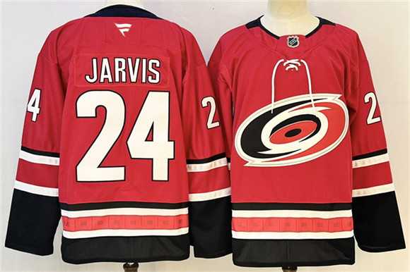 Men%27s Carolina Hurricanes #24 Seth Jarvis Red 2024-25 Stitched Hockey Jersey->carolina hurricanes->NHL Jersey