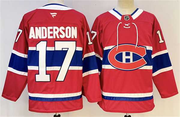 Men%27s Montreal Canadiens #17 Josh Anderson Red 2024-25 Stitched Jersey->toronto maple leafs->NHL Jersey