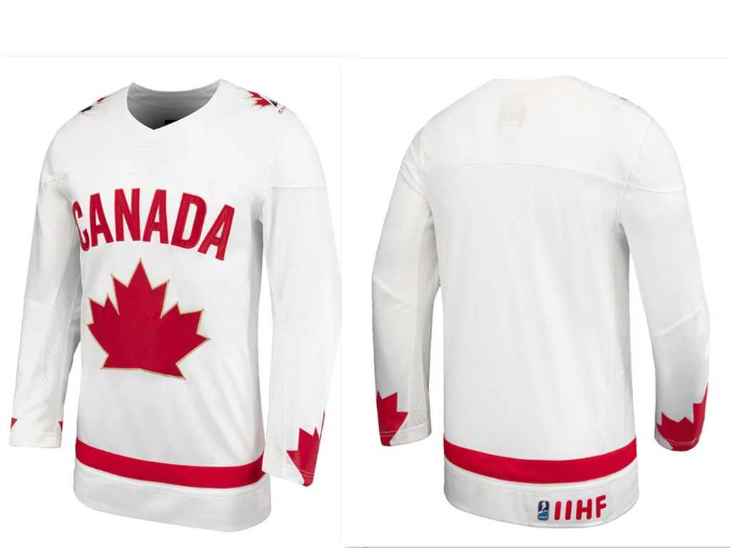 Mens Team Canada Adult White Blank Jersey Dzhi